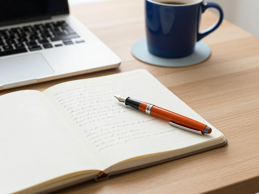 Un carnet de notes et un ordinateur sur un bureau illustrant l'analyse attentive du blog.